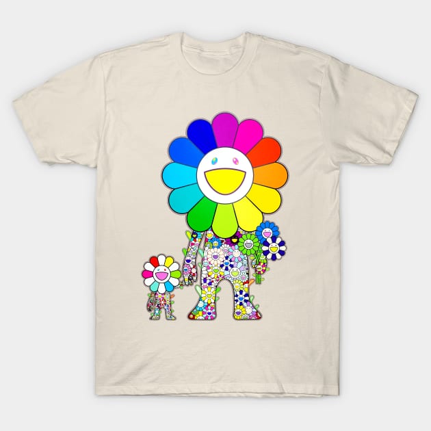 Takashi Murakami Flower Rainbow T-Shirt by lacosink